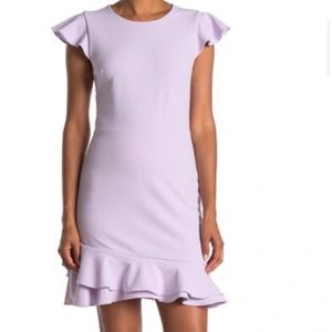 Sage Collective Ruffle Hem Mini Dress in Lilac